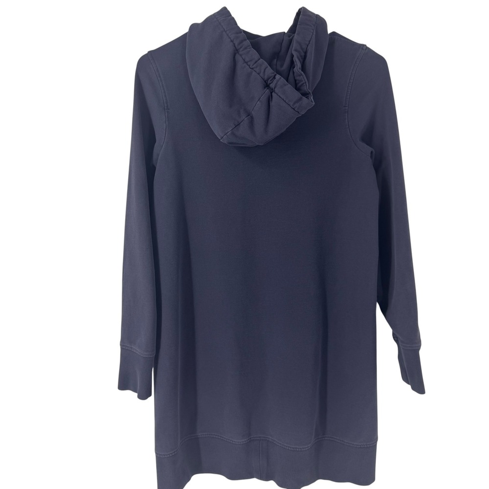 COS Navy Blue Hooded Sweatshirt Dress XS Mini Long Sleeve Kangaroo Pocket - Picture 5 of 10